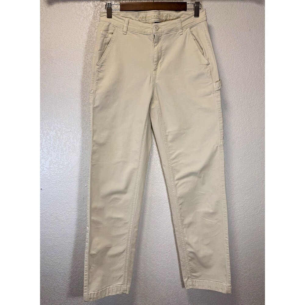 American Eagle Women’s 6 Beige Stretch Cargo Carpenter Pants Straight Leg